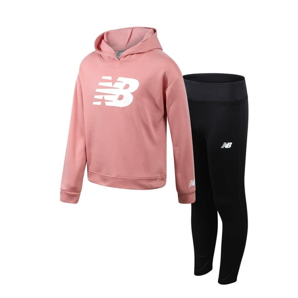 Conjunto de leggins New Balance para niñas de 7 a 8 años, sudadera con capucha