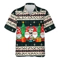 thumbnail image 2 of Camisa hawaiana con estampado 3D de Papá Noel y renos para hombre, camisas hawaianas informales de manga corta para fiestas navideñas, 2 of 5