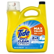 Tide Simply Liquid Laundry Detergent, Refreshing Breeze, 165 fl oz, 114 Loads