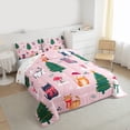 thumbnail image 3 of Homewish Cartoon Christmas Kitten Queen Comforter Set,Girls Xmas Gifts Bedding Sets,Happy New Year Bedding Comforter Set For Girls Kids,Luxury Bedroom Decor Reversible,3pcs, 3 of 8