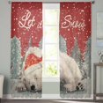 thumbnail image 2 of Vintage Red Christmas Sheer Curtains 72 Inches Long 2 Panels Set, Window Sheer Curtains for Living Room/Bedroom, Xmas Bear Tree Snowflake Light Filtering Rod Pocket Curtain 52'' x 72'' x 2, 2 of 7