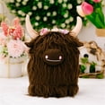 thumbnail image 3 of Darzheoy Stuffed Animals Plush Toys, Highland Cows Cute Stuff Fluffy Cattle Dolls Toys Figure Pillows Birthday Gifts for Baby Kids Girls Boys Toddler - Brown, 3 of 4