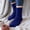 Dark Blue, variant on 1 Pair Solid Color Fuzzy Coral Fleece Crew Socks, Thick Thermal Plush Hosiery, Warm Cozy Socks for Men Women Winter Bedroom Sleeping Lounge Wear Khaki