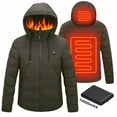 thumbnail image 3 of Frontwalk Heated Coat for Men Electric Heating Jackets with Power Bank USB Heating Jacket Thermal Winter Warm Outwear  Green+Power Bank XL, 3 of 12