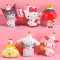 thumbnail image 2 of Figuras de Anime Sanrio, juguetes de dibujos animados Kawaii, Kuromi MyMelody, Kitty, límite de Navidad, regalo de cumpleaños, coche, decoración, niña, 6 unidades por juego, 2 of 4