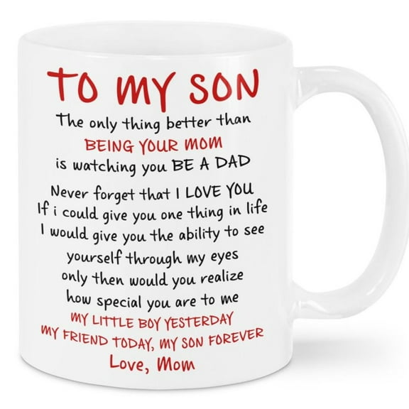 Lotusprinthandmade Gift From Mom To My Son The Only Thing Better White Ceramic Mug (11oz) (Made In US)