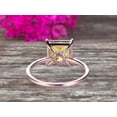 thumbnail image 4 of Art Deco 1.75 Carat Champagne Diamond Moissanite 6mm Princess Cut Engagement Ring Wedding Ring On 10k Rose Gold, 4 of 6