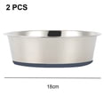 thumbnail image 2 of 2 Pack Stainless Steel Dog Bowls, Anti-Skid Metal Dog Bowls With Rubber Base, Food Water Basic Bowls Silicone Pet Bowl - 18Cm, 2 of 5