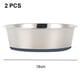 thumbnail image 2 of Paquete de 2 cuencos de acero inoxidable para perros, cuencos de metal antideslizantes con base de goma, cuencos básicos para comida y agua., 2 of 5