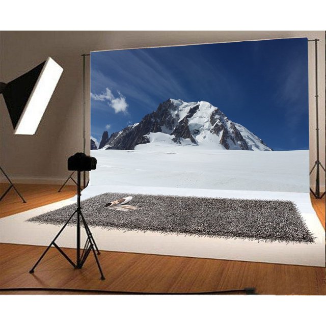 Fondo de Fotografía ABPHQTO 150x220 cm Montaña de Hielo Invierno Cielo Azul Nube Blanca