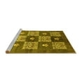 thumbnail image 2 of Ahgly Company Machine Washable Indoor Square Oriental Yellow Industrial Area Rugs, 6' Square, 2 of 4