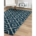 thumbnail image 4 of Unique Loom Trellis Shag Collection Area Rug - Ruth (5' 3" x 8' Rectangle Navy Blue/Ivory), 4 of 11