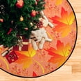 thumbnail image 4 of Coolnut Golden Maple Leaves Christmas Tree Mats Waterproof Tree Skirt, Autumn Fall Xmas Tree Stand Tray Mat Floor Protector Pad for Holiday Party Decoration, 28.3", 4 of 6