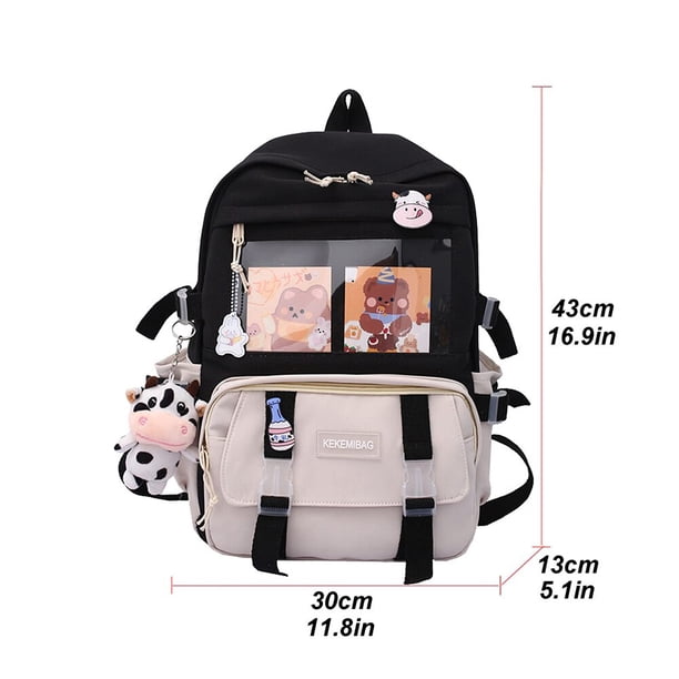 Mochila estética japonesa para niñas, mochilas escolares bonitas para estudiantes, adolescentes, bolsillos Kawaii para mujer, Mochila para portátil Harajuku Fivean unisex