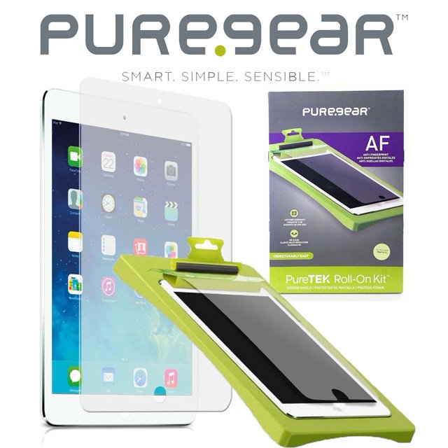 PUREGEAR PURETEK ROLL-ON SCREEN PROTECTOR KIT with TRAY + ROLLER FOR APPLE iPAD AIR 2 (ANTI-FINGERPRINT)