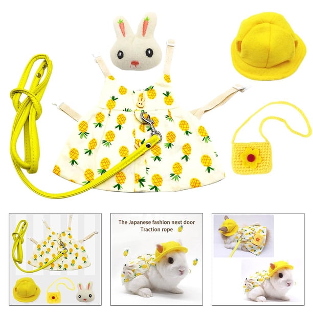 Conjunto para mascotas, conejo, hurones, , chaleco, disfraz, ropa , verano, , boda, d Piña_L Colco Arnés para vestido de conejo