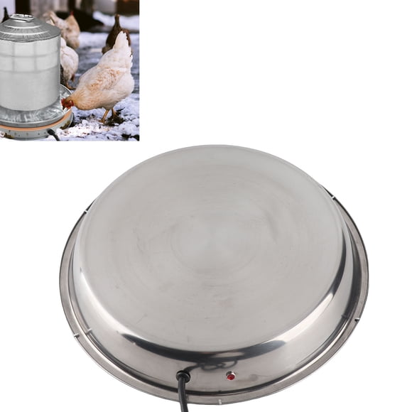 Calentador De Agua Para Pollos, Bebedero Para Aves De Corral, Base Calentada, Eléctrico, Estable, Resistente A Mordeduras, Acero Inoxidable Para Invierno Para Ganso