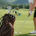 thumbnail image 7 of Haosy Abstract Yellow Green Floral Stained Glass Golf Mallet Putter Cover Strong Magnetic Leather Golf Club Headcover Closure, 7 of 7