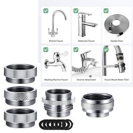 5 Pcs Faucet Adapter Sink for Washing Machine to Hose Water Garden Portable Washer