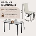 thumbnail image 2 of SYNGAR 5 Piece Dining Table Set for 4, Faux Marble Kitchen Table and 4 PU Leather Upholstered Chairs, Compact Dinette Set for Small Space, White, 2 of 8