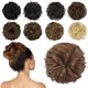 thumbnail image 2 of 100% H Bun Extens, Messy Bun H Piece Y H Scrunes Gnon Extenss para mujeres niñas Updo Donut Iece, Jet, 2 of 5