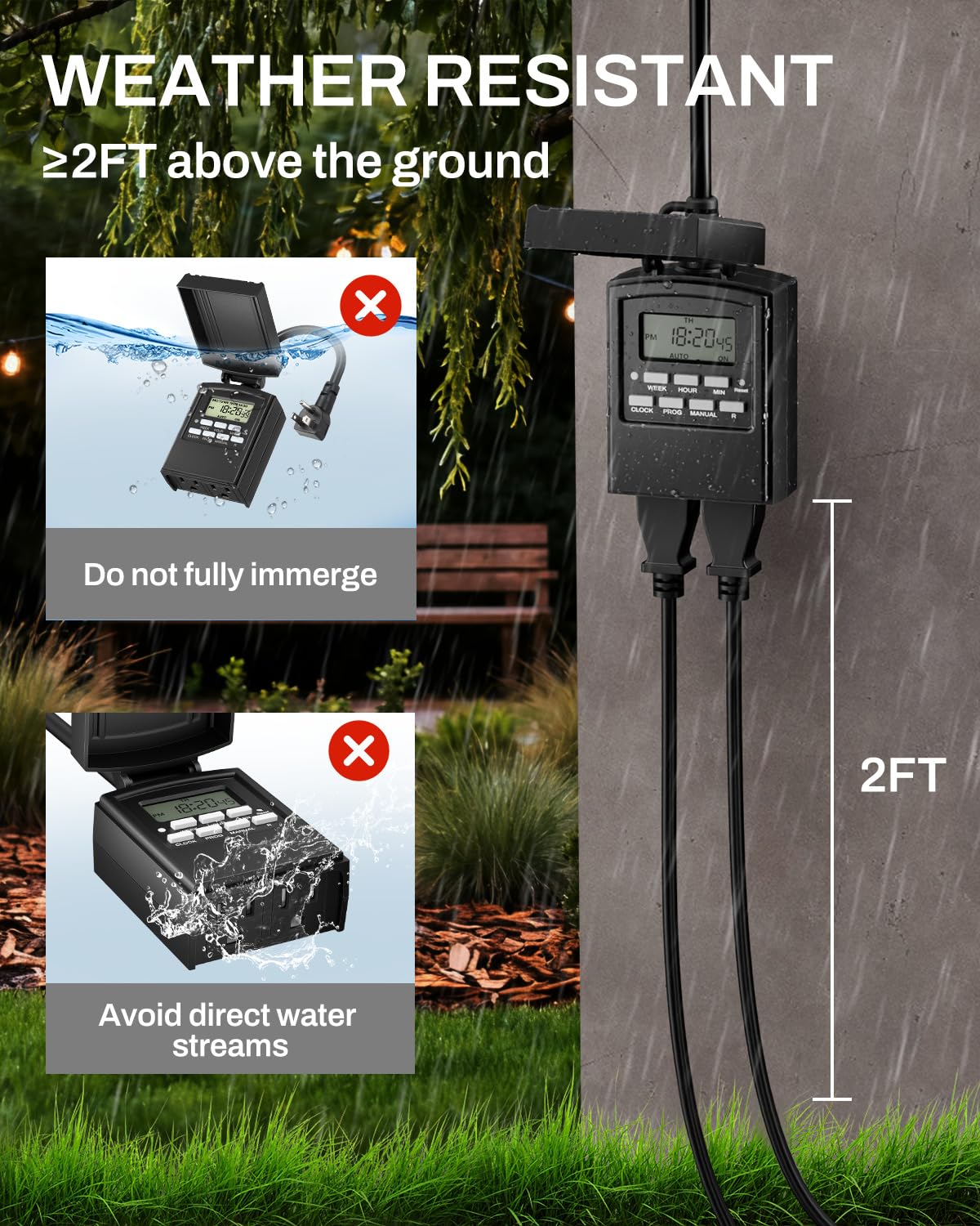 BN-LINK 7-Day Outdoor Digital Timer Outlet photo 8