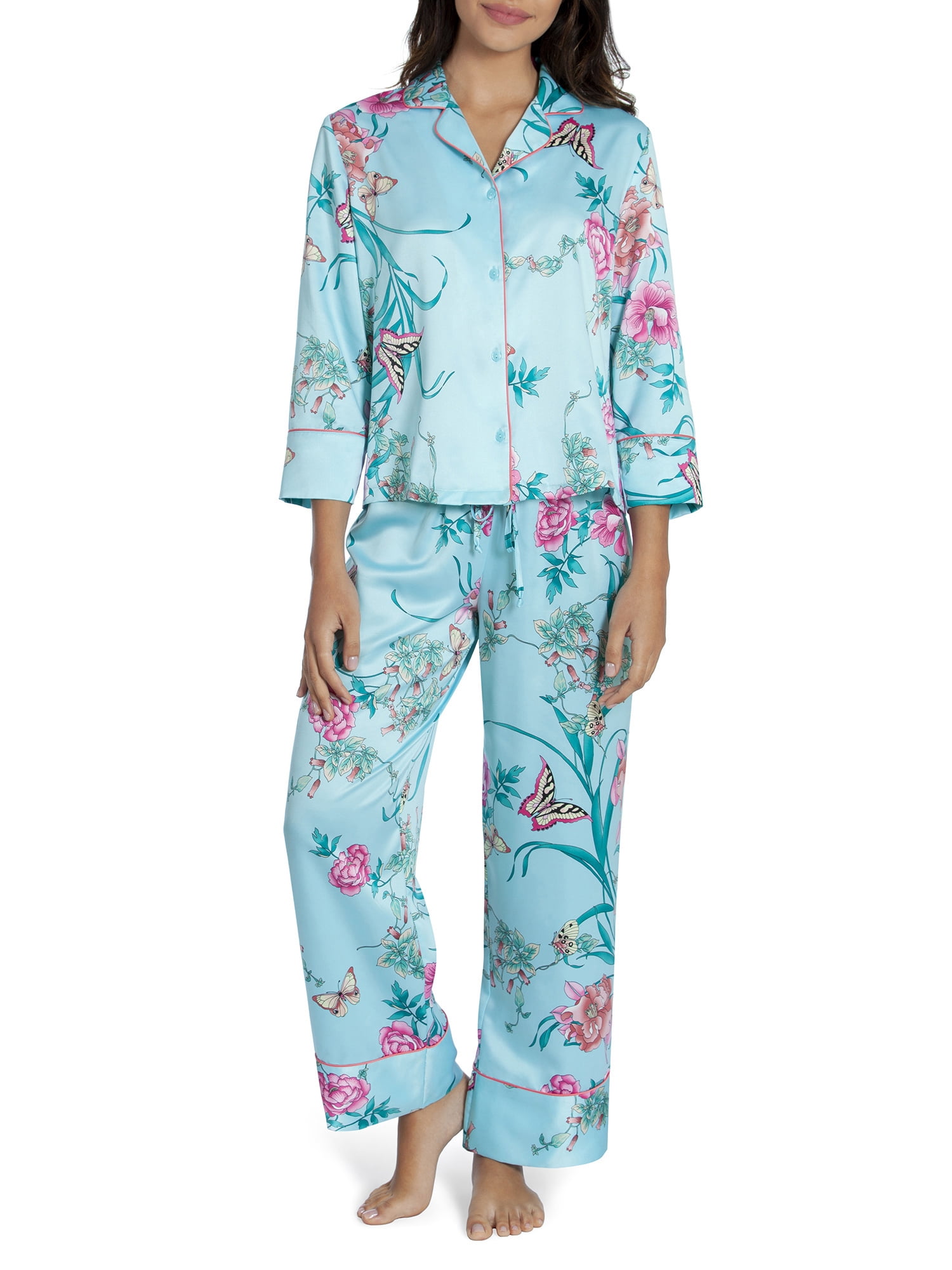 Secret Treasures Women's and Women's Plus Satin Pajama Sleep Set - Walmart.com