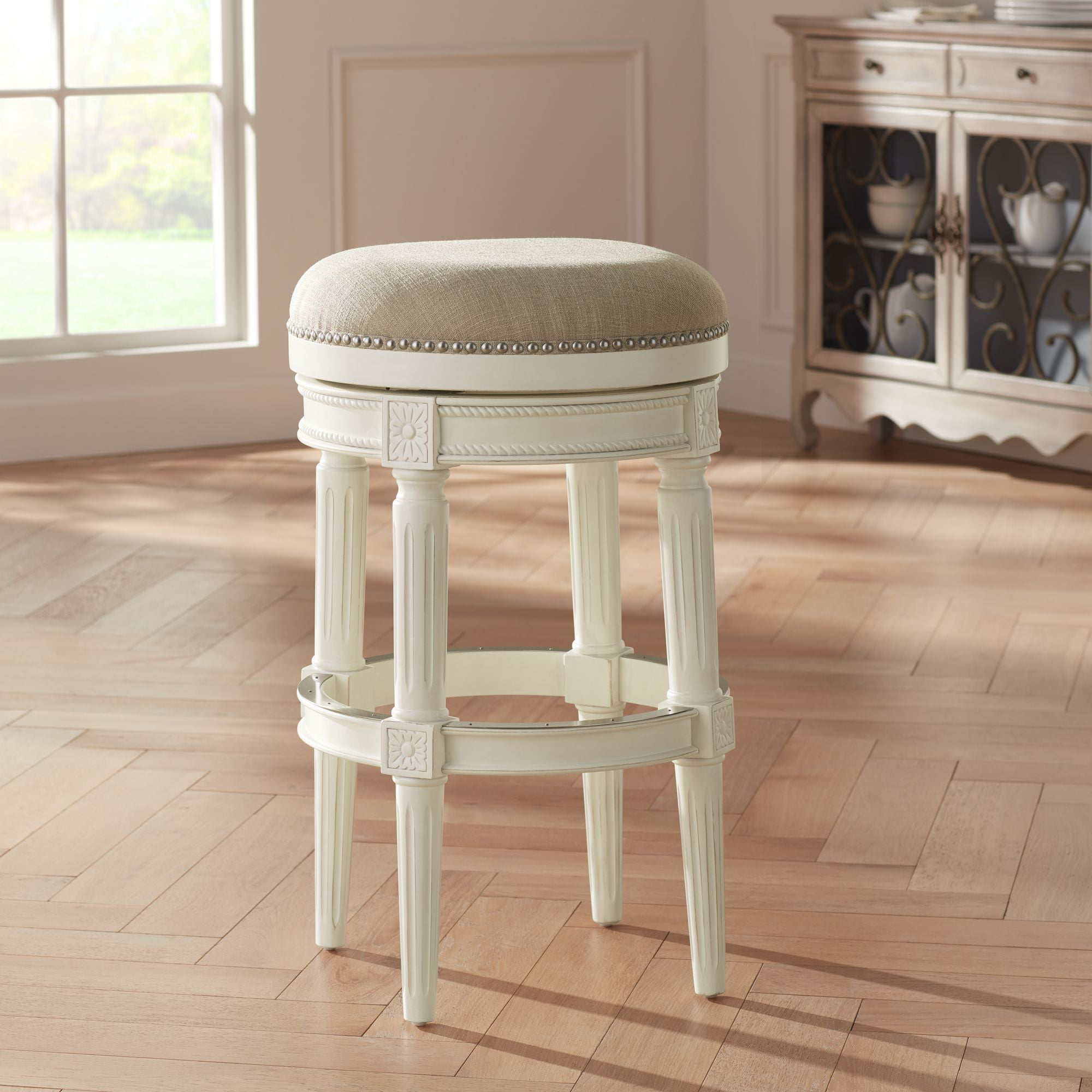 55 Downing Street Oliver 30 1 2 Erin, Cream Backless Bar Stools