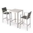 thumbnail image 4 of Miller Outdoor 3 Piece Wicker Bar Set with Glass Table Top, Grey, 4 of 11