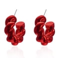 thumbnail image 1 of Pendientes de aro Huggie de resina con diseño de cúpula de colores para mujer, geometría colorida, 1 of 5