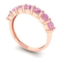 thumbnail image 2 of 1.19 ctw Wedding Band for Women - 18K Rose Gold Simulated Pink Diamond Stackable Eternity Ring, 2 of 6