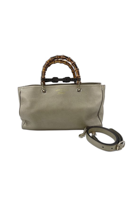 Pre-Owned Gucci Bamboo Handbag, Leather, Gold