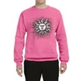 thumbnail image 2 of Wild Bobby Radiating Sun Puff Print Fashion Unisex Crewneck Sweatshirt, Neon Pink, Large, 2 of 6
