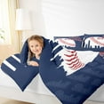 thumbnail image 5 of Feelyou Baseball Sports Kids Bedding Comforter Set, Vintage Football Lover Twin Comforter Sets, Blue Red Stripes Reversible Bedding Set, Microfiber Bedroom Decor, 2 Pieces, 5 of 9