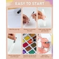 thumbnail image 6 of Nicpro 100 Colors Watercolor Paint Set Include Metallic Macaron & Fluorescent, 8 Squirrel Painting Brushes, 25 Water Color Paper, Palette, Art Supplies Kit, 6 of 9