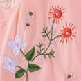 thumbnail image 5 of Spazoro Toddler Girls Dress, Floral Embroidery & Bow Short Sleeve Crew Neck Casual Summer Shirt Dresses Pink Size 3, 5 of 6