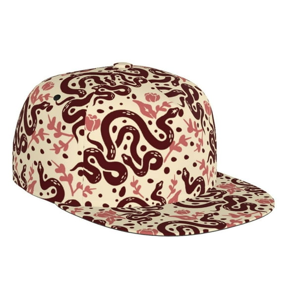 Balery Baseball Cap Flat Bill Hats for Men Adjustable Size for Running Workouts and Outdoor Activities All Seasons Dad Hat(Snake )