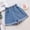 01 Blue, variant on Women's Denim Shorts Elastic Smocked Waist Ruffle Hem Loose Fit Wide Leg Casual Summer Baggy Jeans Shorts