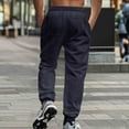thumbnail image 5 of hoksml Men's Casual Joggers Solid Color Elastic Drawstring Waist Loose Sweatpants Elastic Cuffs with Pockets, 5 of 9