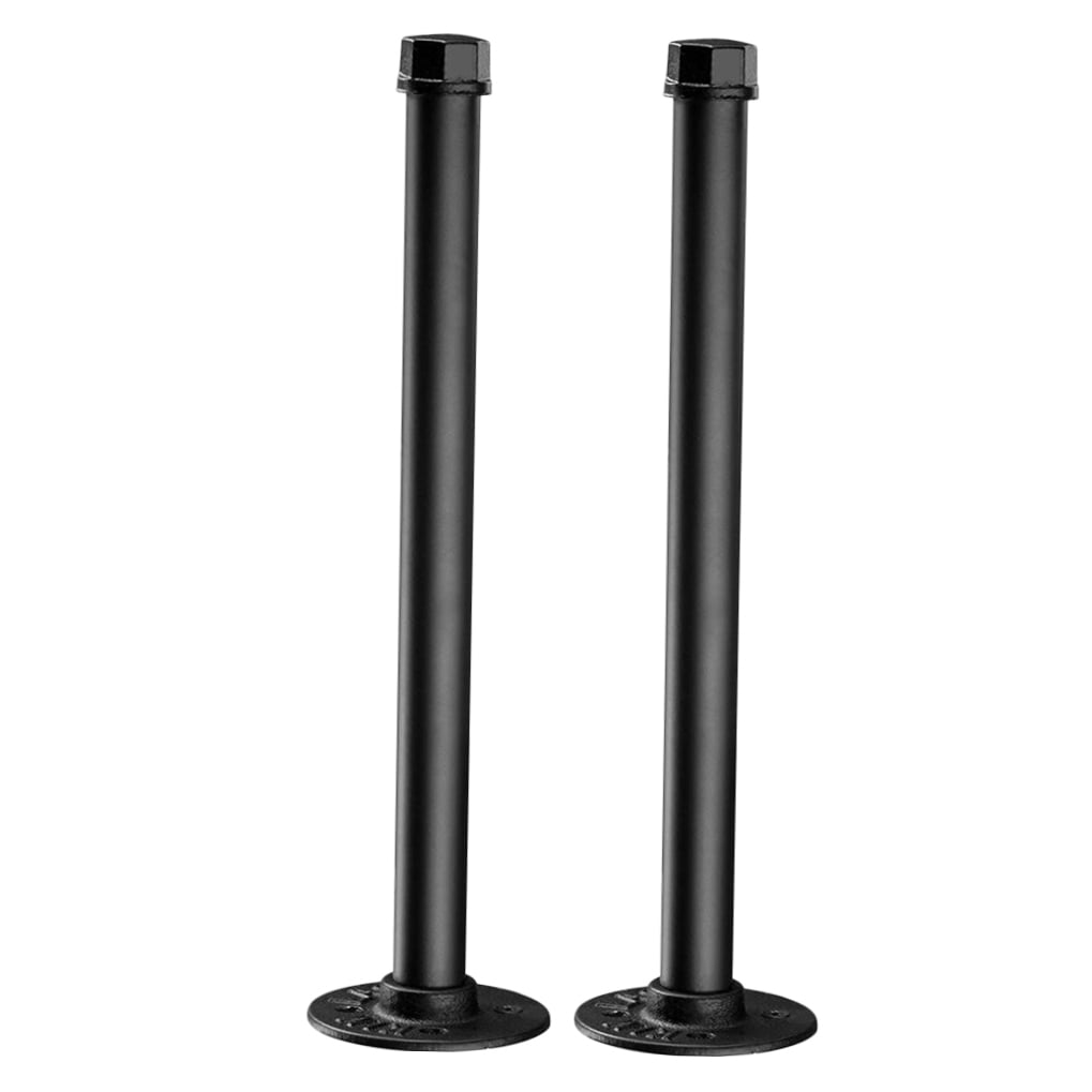 LABSERRON Iron Pipe Shelf Bracket Black 2Pcs 13.8x3.15x0.79 Inch Rustic Industrial Style Shelving Support