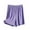 Purple, variant on Timegard Womens Shorts Plus Size Summer Elastic Waist Drawstring Solid Color Fitting Comfy Cargo Shorts