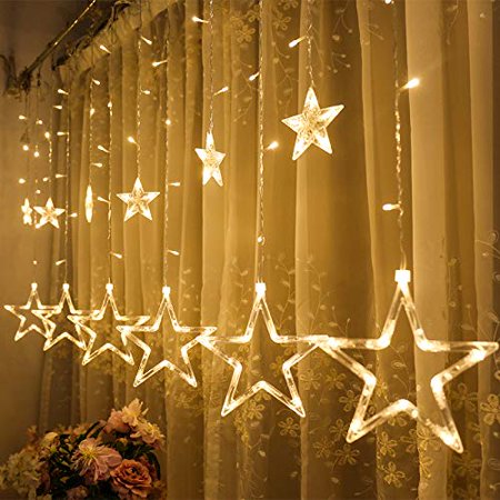 Curtain String Lights 12 Stars Curtain Lights 138 Leds Decorative