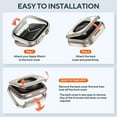 thumbnail image 5 of KOMI 2 Pack 2 in 1 Waterproof Case for Apple Watch Series 8 7 41mm, Straight Edge PC Front & Back Bumper with Tempered Glass Screen Protector 360 Protective Cover for iWatch 41mm, 5 of 5