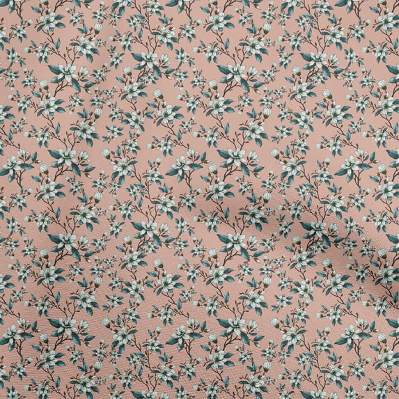 oneOone Cotton Cambric Light Pink Fabric Florals Dress Material Fabric Print Fabric By The Yard 56 Inch Wide