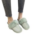 thumbnail image 4 of Aayomet Fuzzy Slippers for Women Fuzzy House Slippers with Arch Support Orthotic Heel Cup Slippers,Green 38, 4 of 5