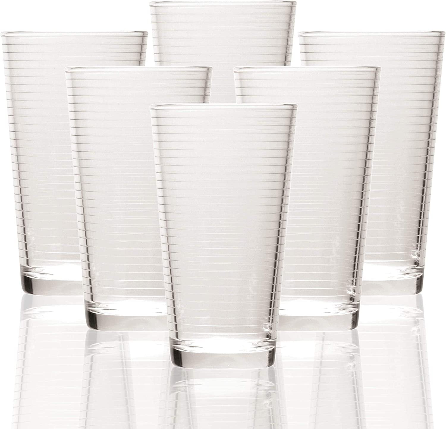 CUKBLESS Drinking Glasses Set of 6, Crystal Highball