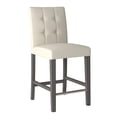 thumbnail image 4 of CorLiving Leila Fabric Upholstered Indoor Counter Height Barstool with Wood Legs and Metal Foot Rest, Beige (Sold Individually), 4 of 8