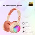 thumbnail image 5 of [Updated Bluetooth Headphones Over Ear, 65 Hours Playtime Wireless Headphones with Microphone,Foldable Lightweight Headset with Deep Bass,HiFi Stereo Sound for Travel Work Cellphone,Orange, 5 of 6