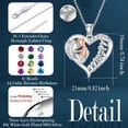 thumbnail image 4 of SOULMEET Mom Birthstone Heart Necklace s925 Sterling Silver I Love You Mother Pendant Necklaces Mothers Day Jewelry Gifts for Grandma Women Wife, 16"+2" Inches, 4 of 10