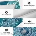 thumbnail image 6 of Teal Blue Boho Outdoor Rug for Patio/Deck/Porch, Non-Slip Large Area Rug 6 x 9 Ft, Retro White Rustic Flower Ethnic Pattern Indoor Outdoor Rugs Washable Area Rugs, Camping Rug Carpet Runner, 6 of 8